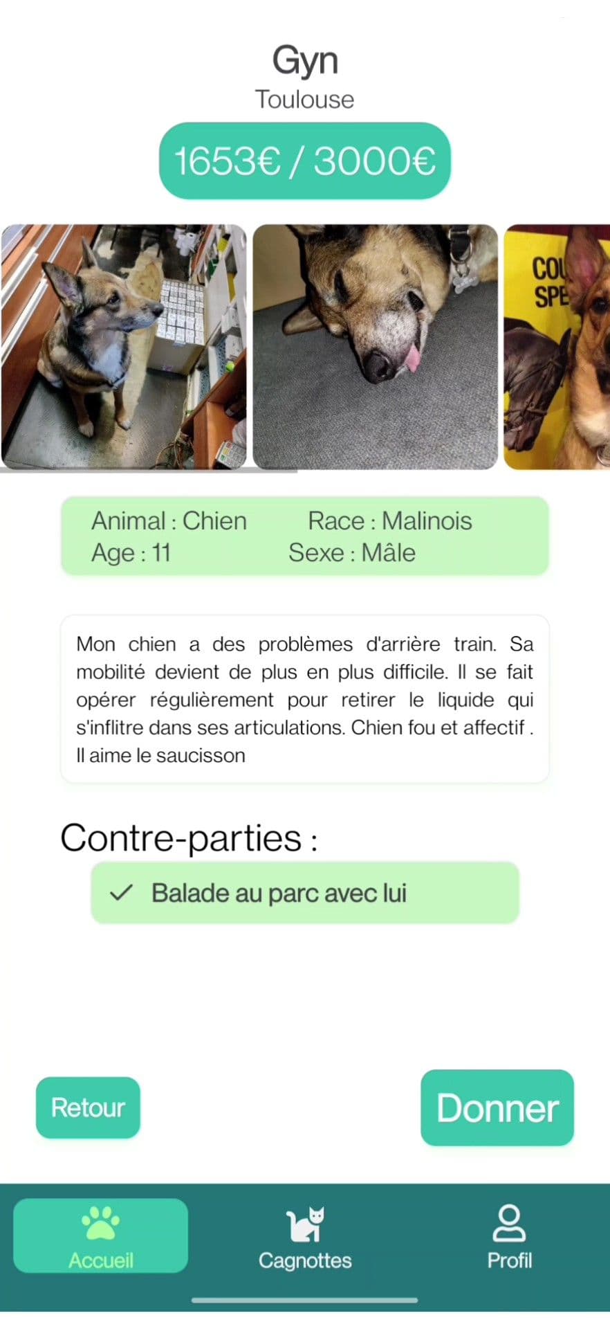 Pot screen of the application crowd-furring